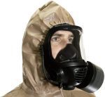 Best military gas mask A man wearing a gas mask.